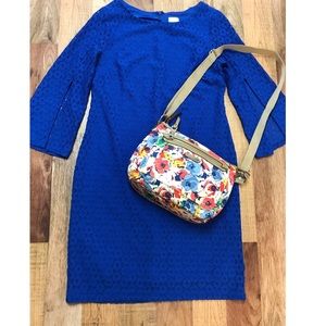 Blue Lace Chico’s dress with slit sleeves